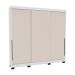Guarda-Roupa Casal Madrid 3 Portas 4 Gavetas Branco e Creme