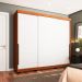 Guarda-Roupa Casal Madrid 3 Portas 4 Gavetas Freijó e Branco