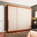 Guarda-Roupa Casal Madrid 3 Portas 4 Gavetas Freijó e Creme