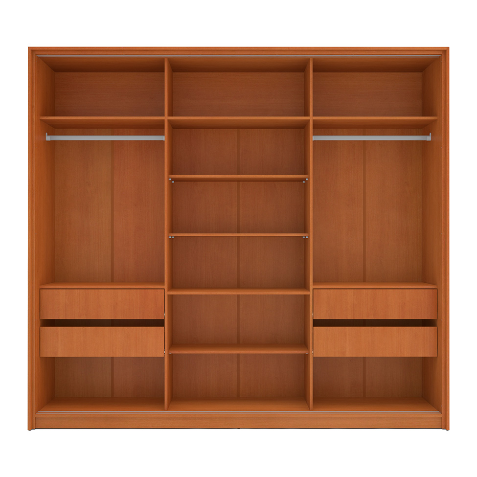 Guarda-Roupa Casal Madrid 3 Portas 4 Gavetas Freijó e Creme