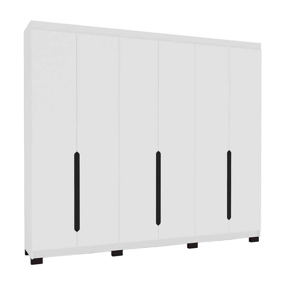 Guarda-Roupa Casal Madrid 6 Portas 4 Gavetas Branco