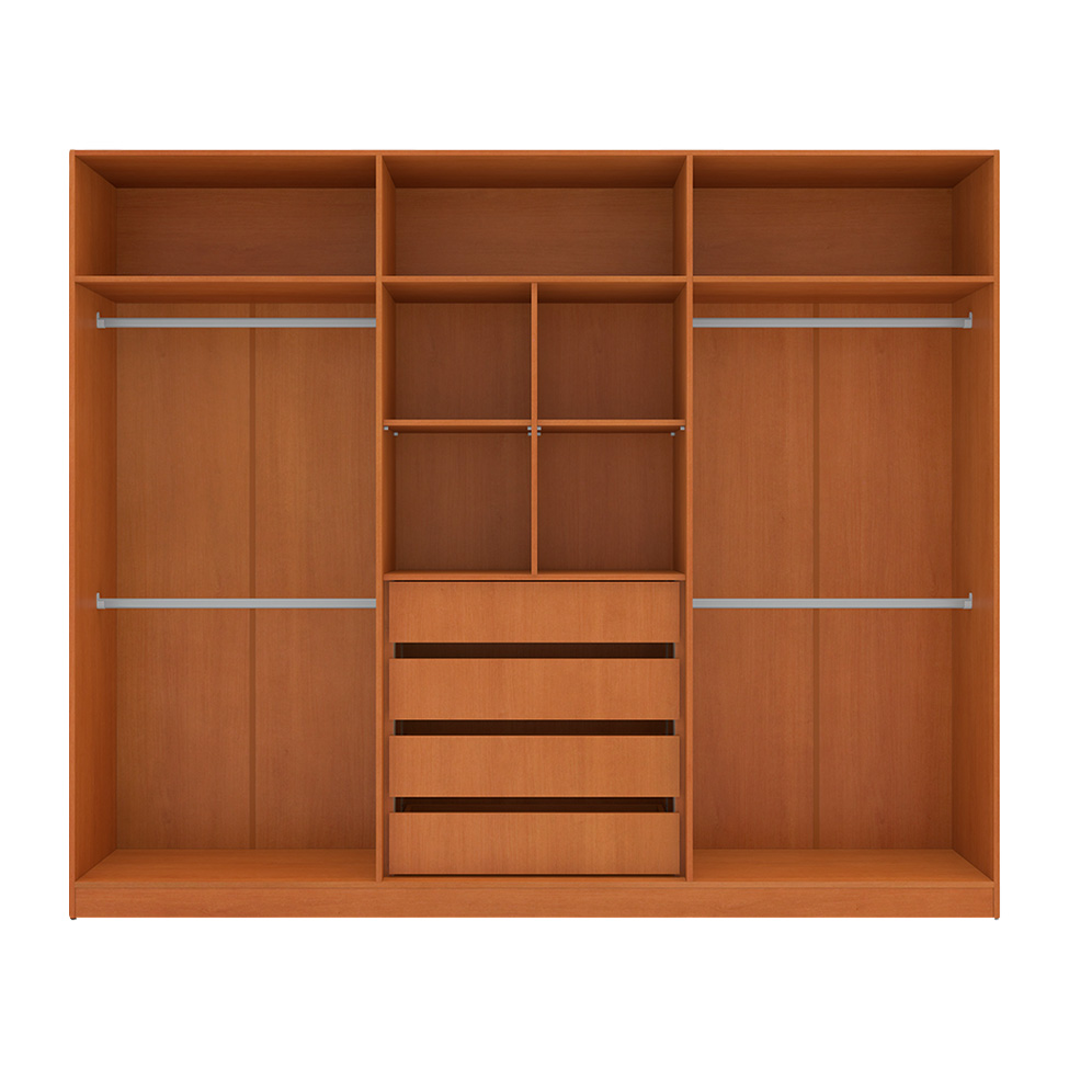 Guarda-Roupa Casal Madrid 6 Portas 4 Gavetas Freijó e Creme