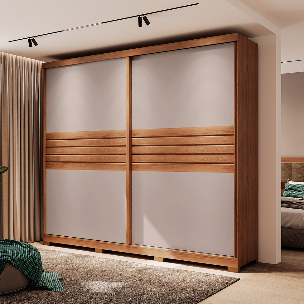 Guarda-Roupa Casal Magnum Flex 2 Portas 4 Gavetas Freijó e Avelã