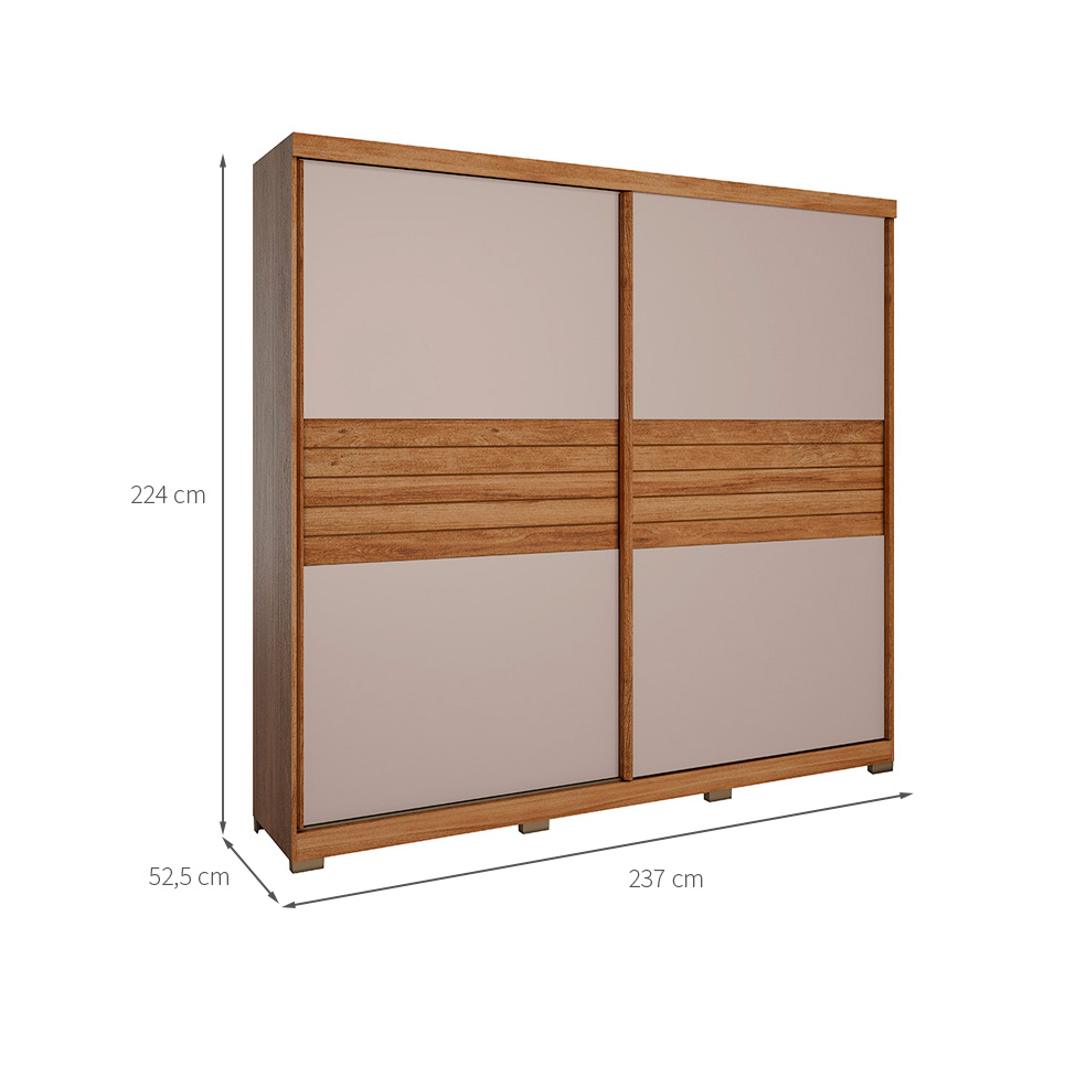 Guarda-Roupa Casal Magnum Flex 2 Portas 4 Gavetas Freijó e Avelã