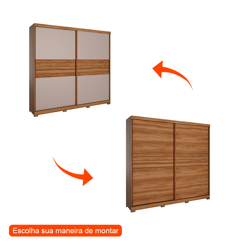 Guarda-Roupa Casal Magnum Flex 2 Portas 4 Gavetas Freijó e Avelã