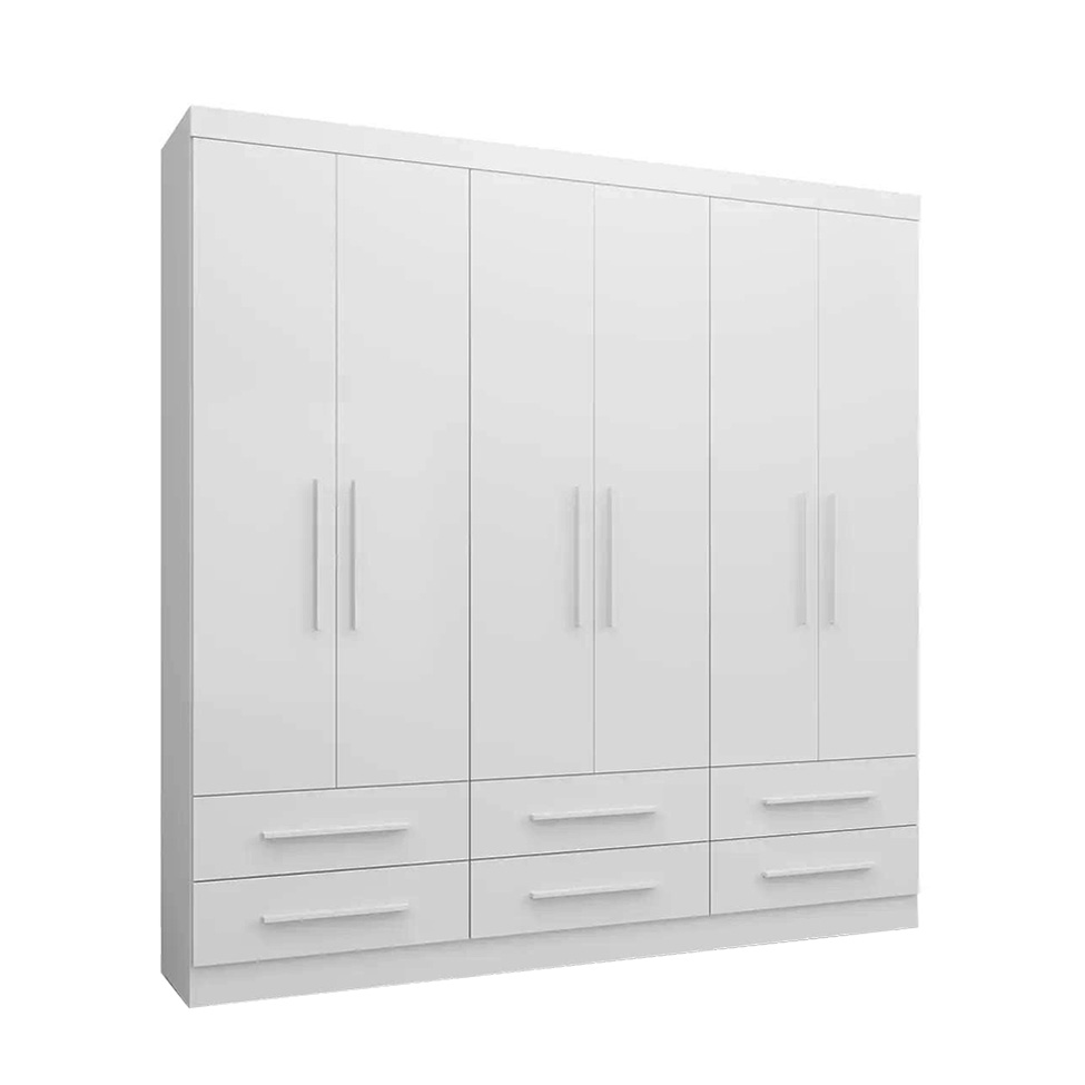 Guarda-Roupa Casal Majestic 6 Portas 6 Gavetas Branco
