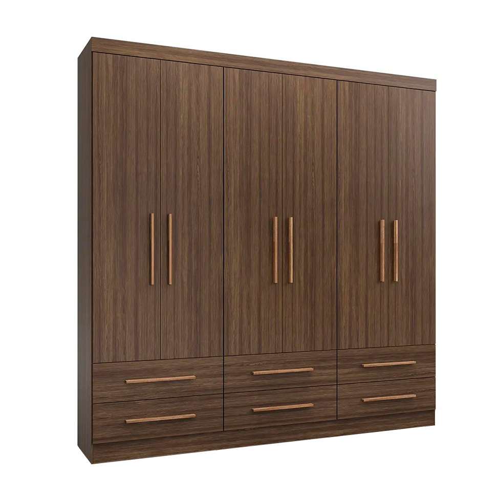 Guarda-Roupa Casal Majestic 6 Portas 6 Gavetas Capuccino
