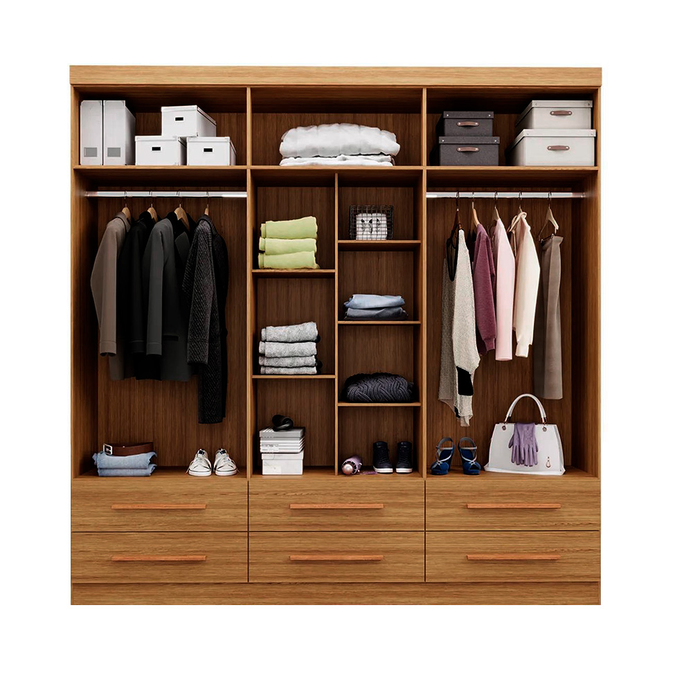 Guarda-Roupa Casal Majestic 6 Portas 6 Gavetas Freijó
