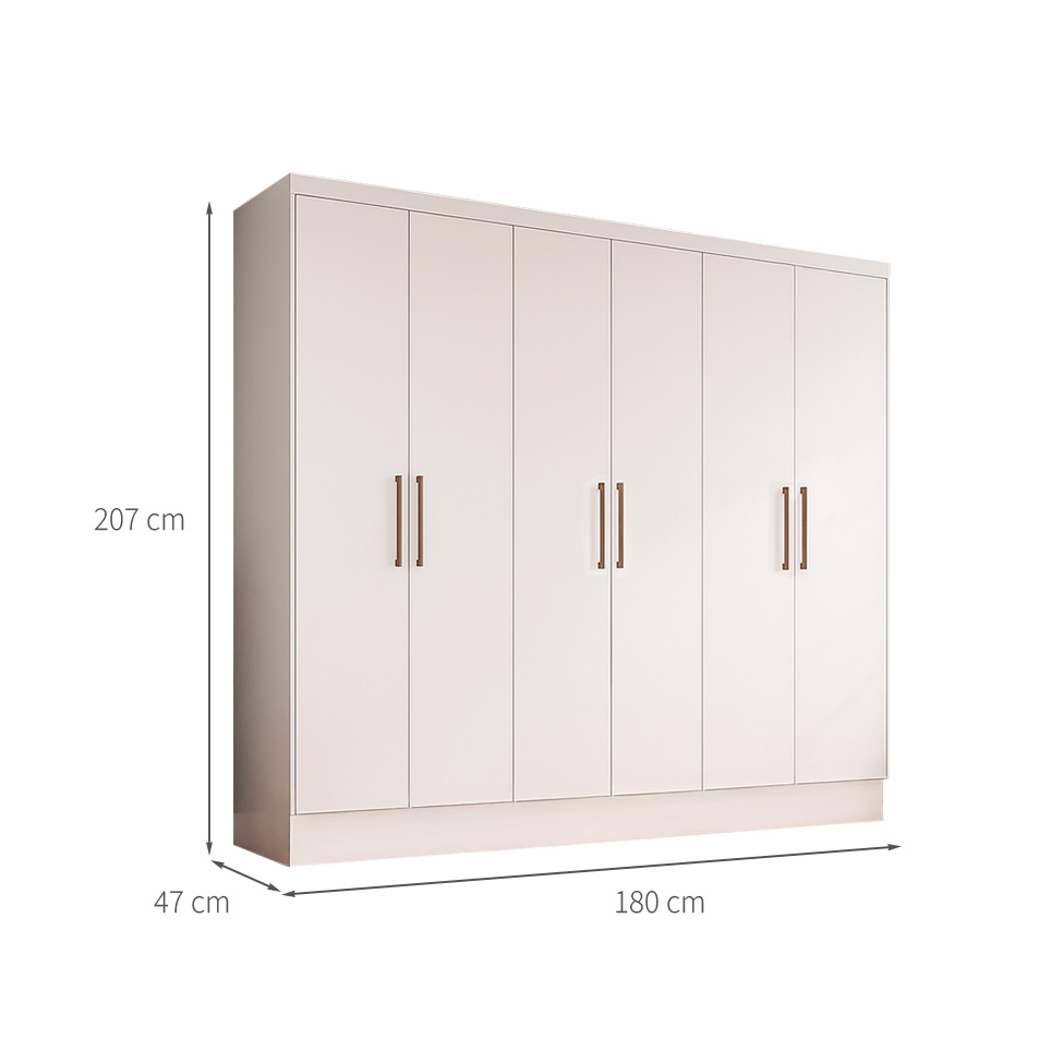 Guarda-Roupa Casal Marine 6 Portas 2 Gavetas Branco