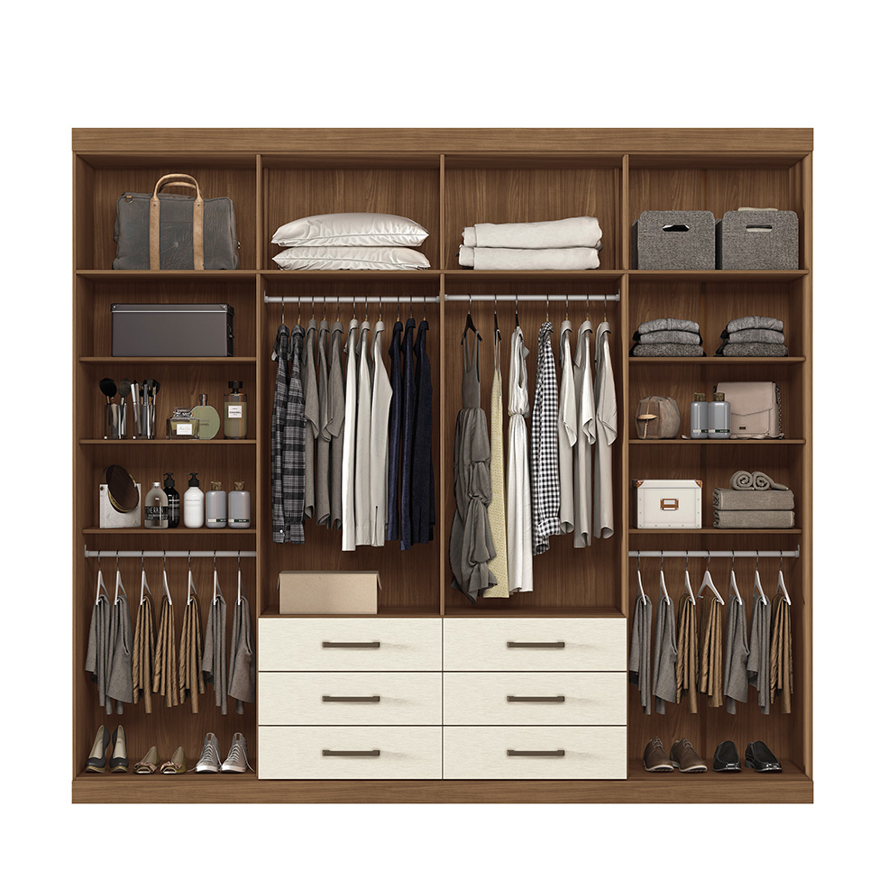 Guarda-Roupa Casal Master 8 Portas 6 Gavetas Jatobá e Areia