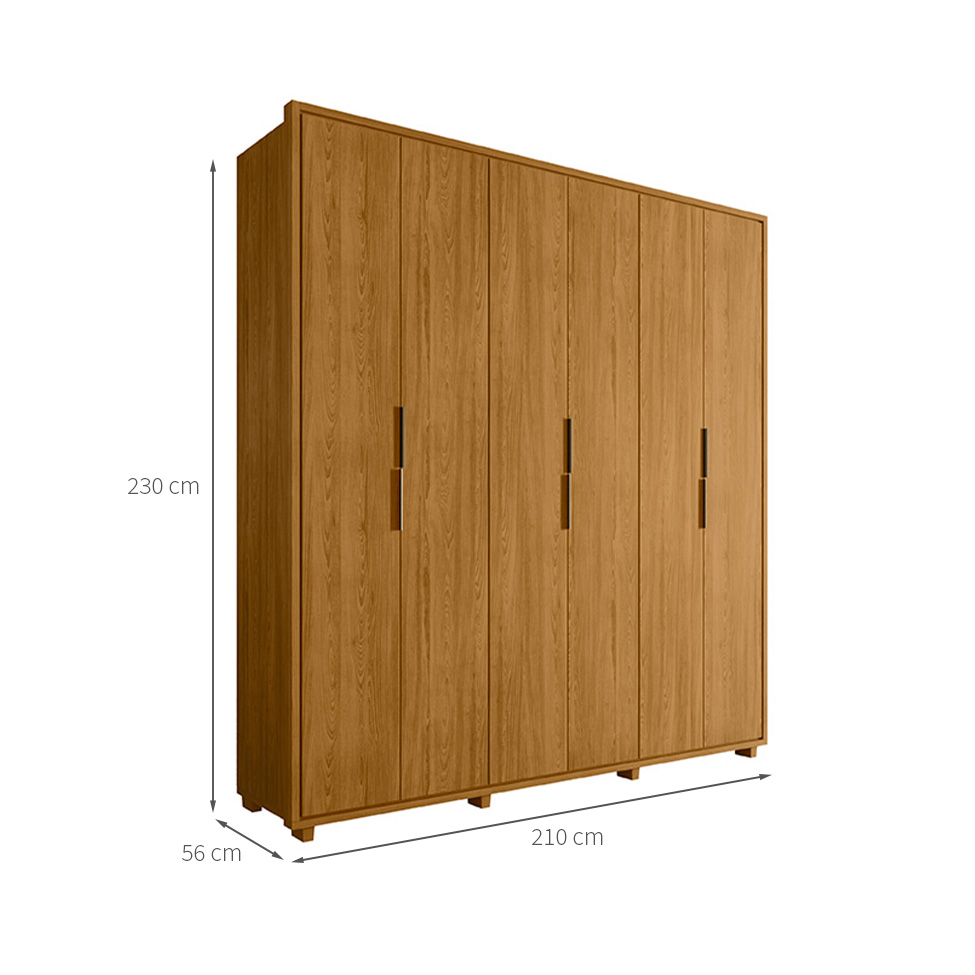 Guarda-Roupa Casal Matisse 6 Portas 4 Gavetas Cumaru