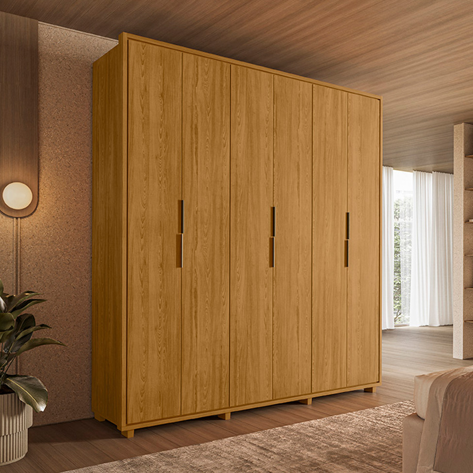 Guarda-Roupa Casal Matisse 6 Portas 4 Gavetas Cumaru