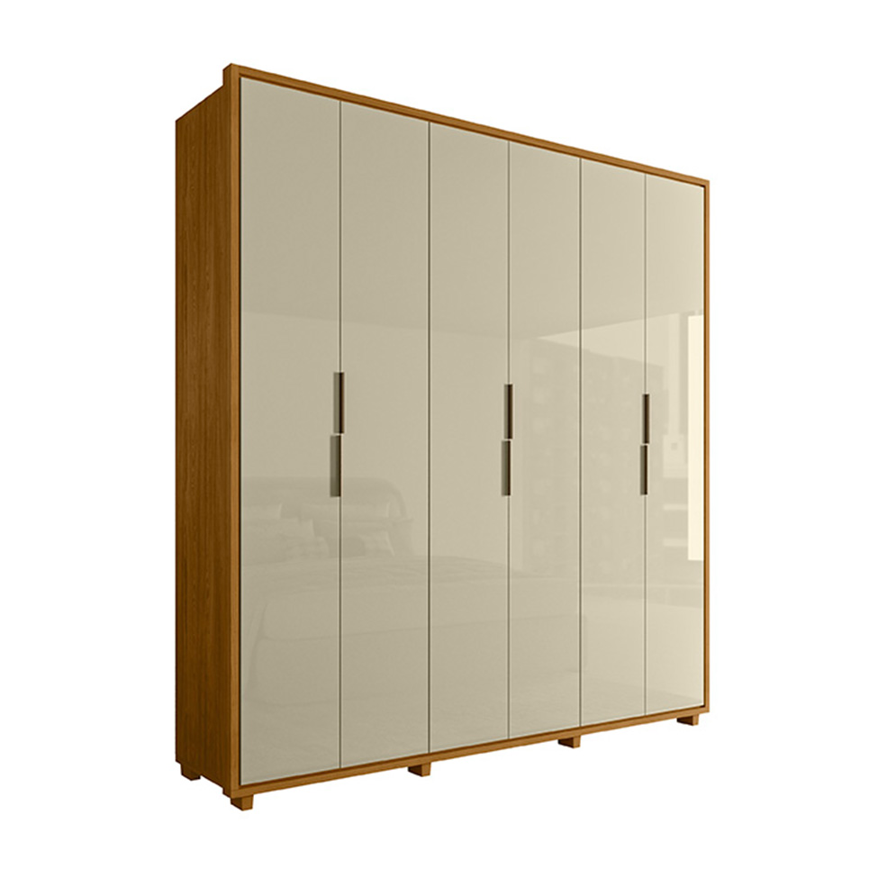 Guarda-Roupa Casal Matisse 6 Portas 4 Gavetas Cumaru e Opala