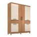 Guarda-Roupa Casal Mauá 6 Portas 2 Gavetas Amêndola e Off  White