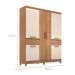 Guarda-Roupa Casal Mauá 6 Portas 2 Gavetas Amêndola e Off  White