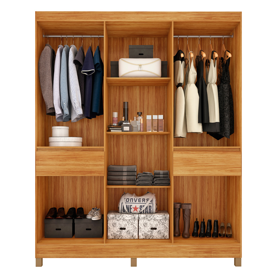 Guarda-Roupa Casal Mauá 6 Portas 2 Gavetas Cinamon e Off White