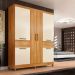 Guarda-Roupa Casal Mauá 6 Portas 2 Gavetas Cinamon e Off White
