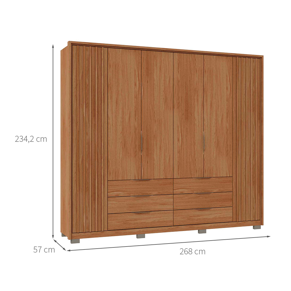 Guarda-Roupa Casal Maximus 6 Portas 6 Gavetas Buriti