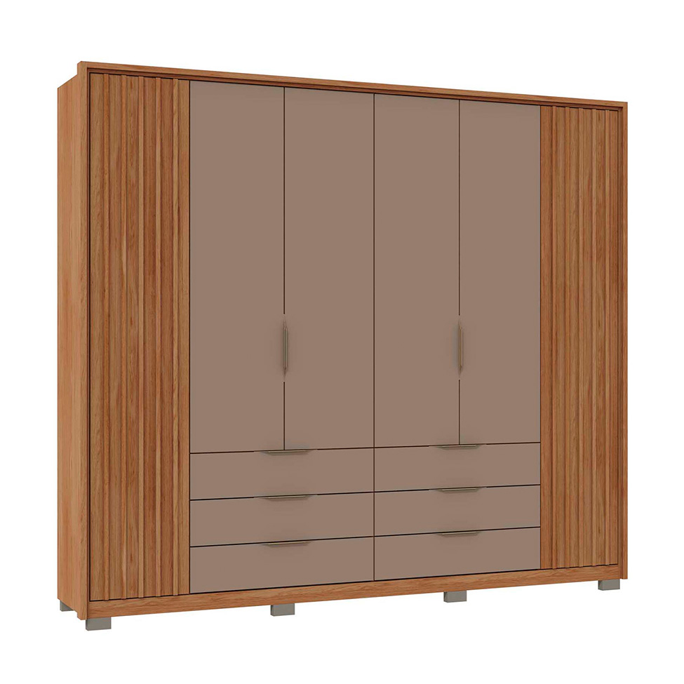Guarda-Roupa Casal Maximus 6 Portas 6 Gavetas Buriti e Fendi