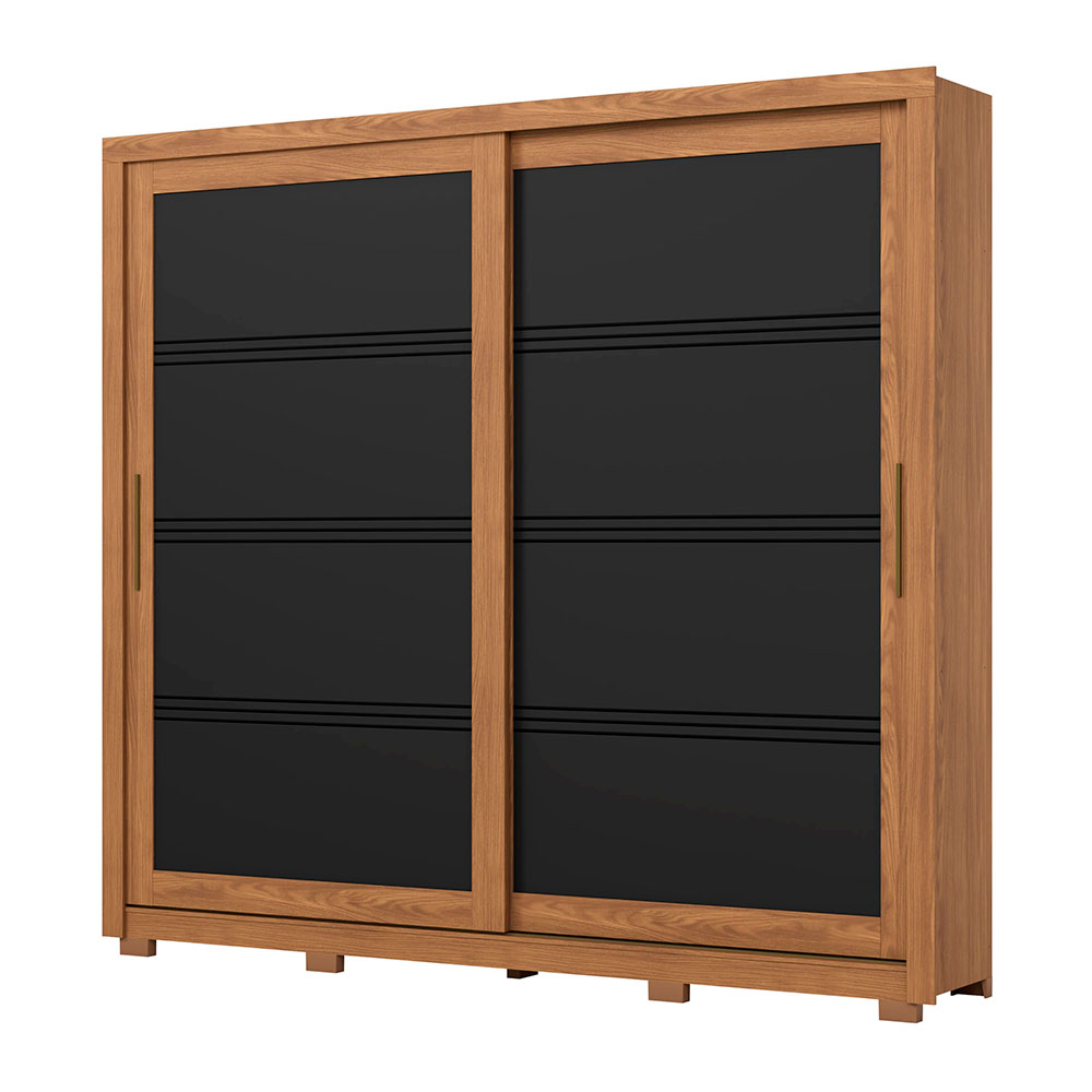 Guarda-Roupa Casal Medelín 2 Portas 4 Gavetas Nature e Preto