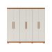 Guarda-Roupa Casal Memphis 6 Portas 3 Gavetas Off White e Canela