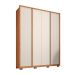 Guarda-Roupa Casal Microrripado Lior 4 Portas 3 Gavetas Off White e Freijó