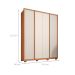 Guarda-Roupa Casal Microrripado Lior 4 Portas 3 Gavetas Off White e Freijó