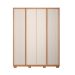 Guarda-Roupa Casal Microrripado Lior 4 Portas 3 Gavetas Off White e Freijó