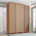 Guarda-Roupa Casal Microrripado Lior 4 Portas 3 Gavetas Suede e Freijó