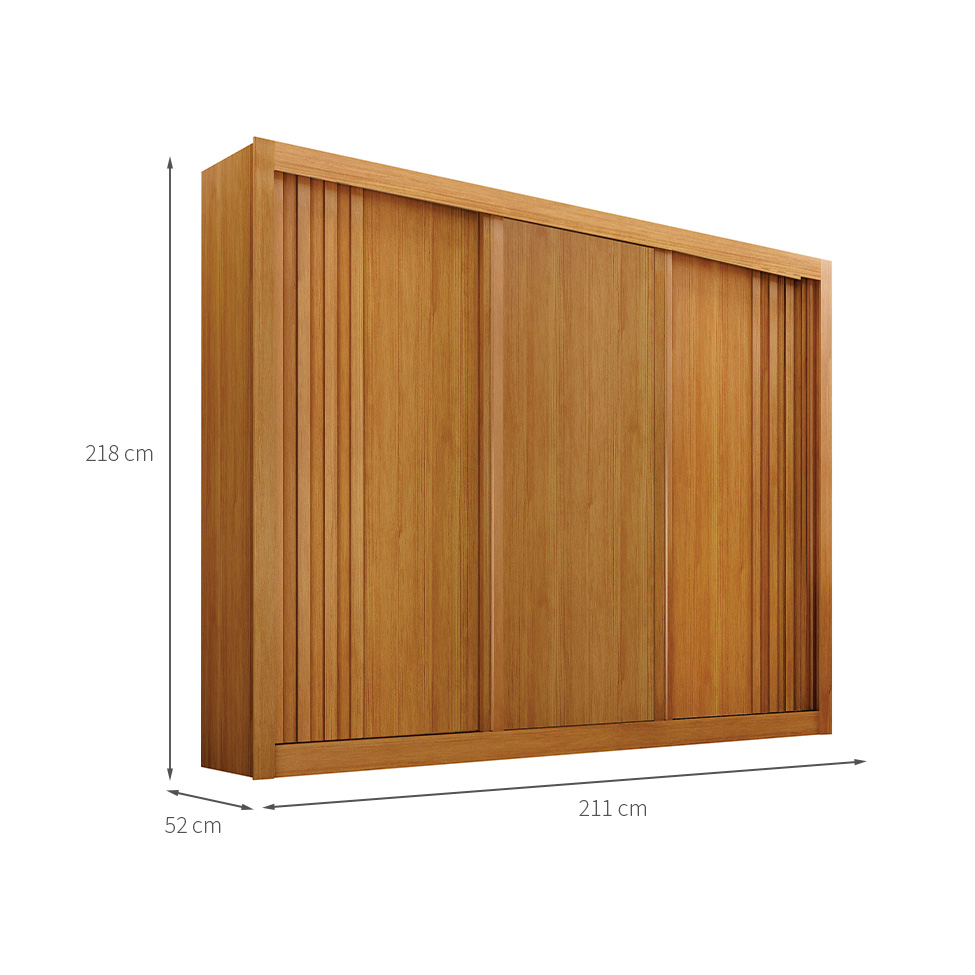Guarda-Roupa Casal Milano 3 Portas 4 Gavetas Cinamomo
