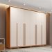 Guarda-Roupa Casal Milanus 6 Portas 6 Gavetas Freijó e Off White