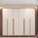Guarda-Roupa Casal Milanus 6 Portas 6 Gavetas Freijó e Off White