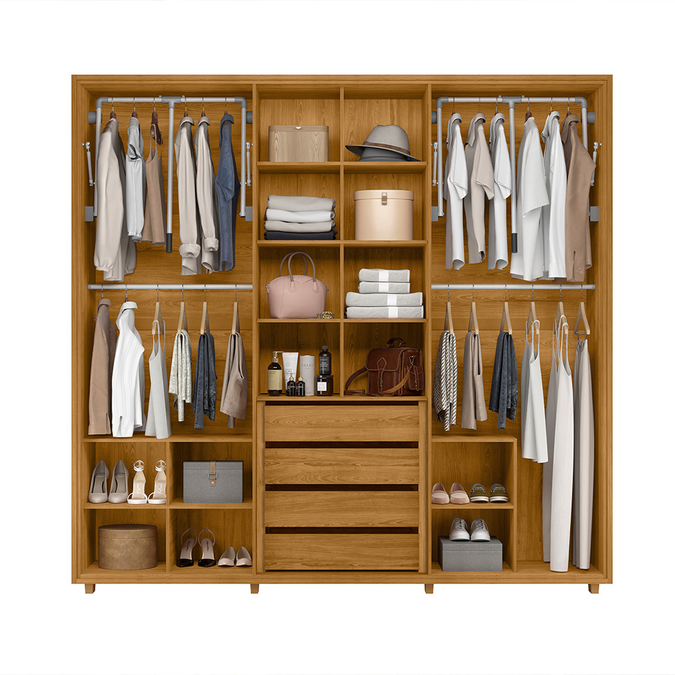 Guarda-Roupa Casal Miro 6 Portas 4 Gavetas Cumaru