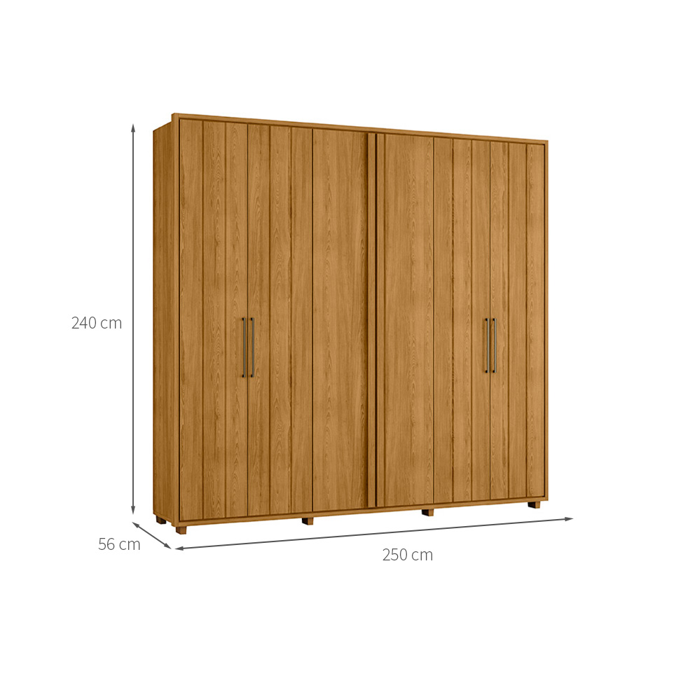 Guarda-Roupa Casal Miro 6 Portas 4 Gavetas Cumaru