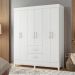 Guarda-Roupa Casal Mobi 6 Portas 2 Gavetas Branco