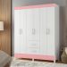 Guarda-Roupa Casal Mobi 6 Portas 2 Gavetas Branco