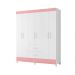 Guarda-Roupa Casal Mobi 6 Portas 2 Gavetas Branco