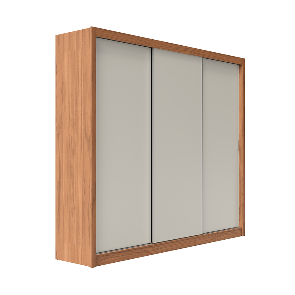 Guarda-Roupa Casal Montclair Flex 3 Portas 6 Gavetas Off White e Canela