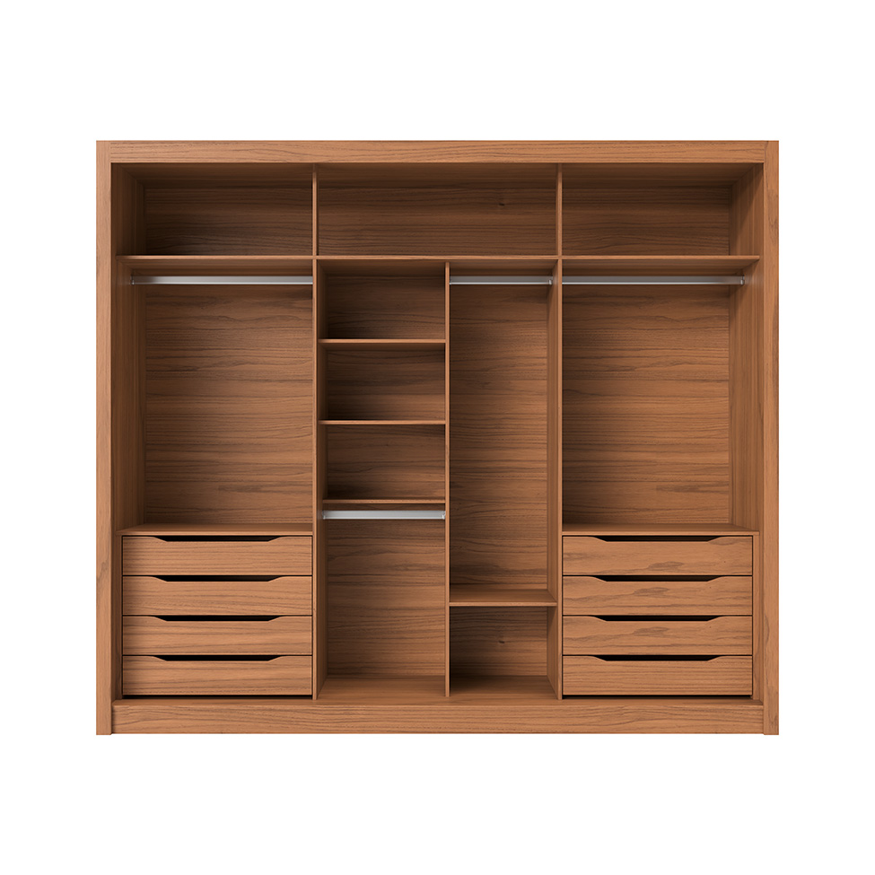 Guarda-Roupa Casal Montclair Flex 3 Portas 8 Gavetas Off White e Canela