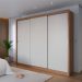 Guarda-Roupa Casal Montclair Flex 3 Portas 8 Gavetas Off White e Canela