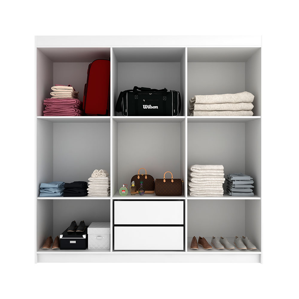 Guarda-Roupa Casal Montreal 6 Portas 2 Gavetas Branco