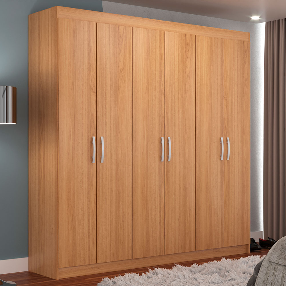 Guarda-Roupa Casal Montreal 6 Portas 2 Gavetas Cinamomo