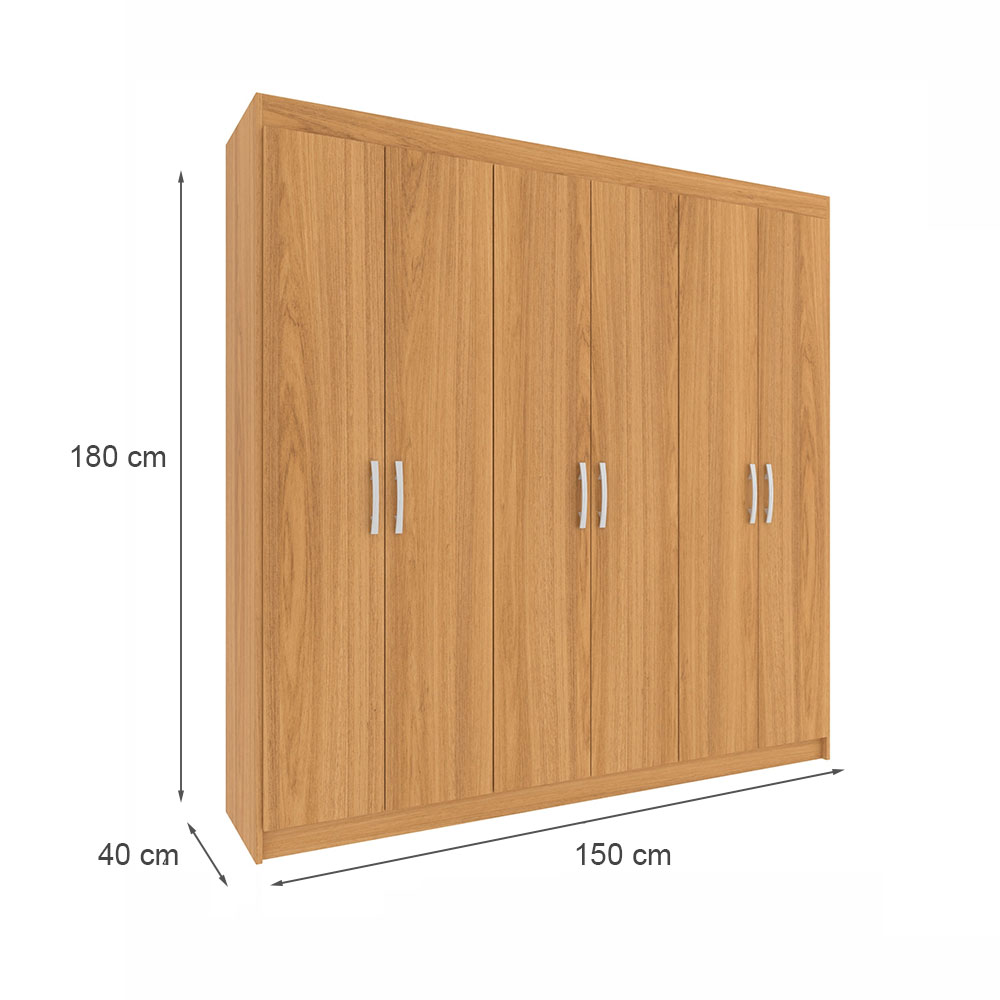Guarda-Roupa Casal Montreal 6 Portas 2 Gavetas Cinamomo