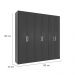Guarda-Roupa Casal Montreal 6 Portas 2 Gavetas Preto