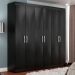 Guarda-Roupa Casal Montreal 6 Portas 2 Gavetas Preto