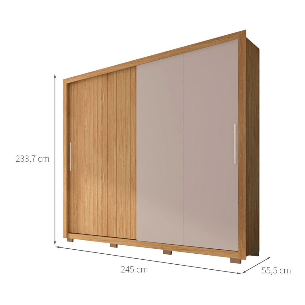Guarda-Roupa Casal Moviment 2 Portas 4 Gavetas Buriti e Fendi