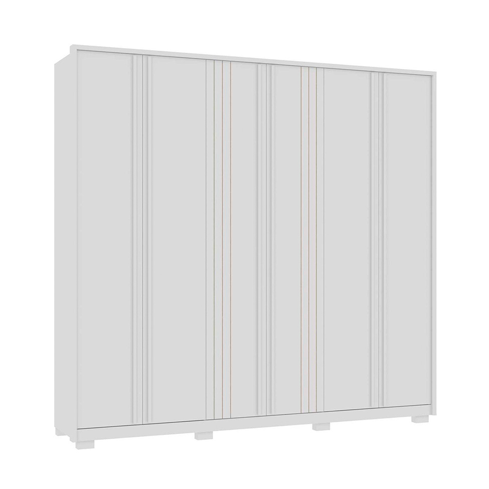 Guarda-Roupa Casal Mozart 6 Portas 4 Gavetas Branco