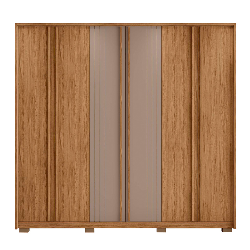 Guarda-Roupa Casal Mozart 6 Portas 4 Gavetas Buriti e Fendi
