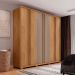 Guarda-Roupa Casal Mozart 6 Portas 4 Gavetas Buriti e Fendi