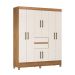 Guarda-Roupa Casal Munique 8 Portas 2 Gavetas Amêndola e Off White